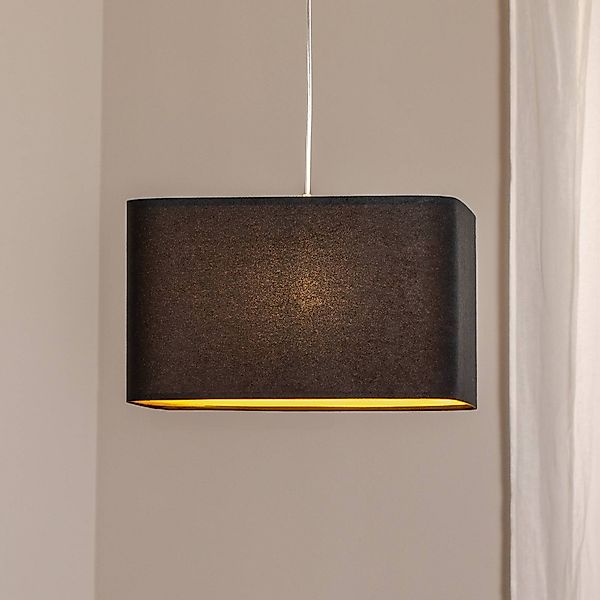 Hängeleuchte Kwadro, schwarz, 40 x 40 cm, Velourstoff günstig online kaufen