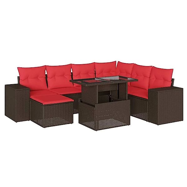 vidaXL 8-Tlg Gartensofa-Set mit Kissen Braun Polyrattan 3269334 günstig online kaufen