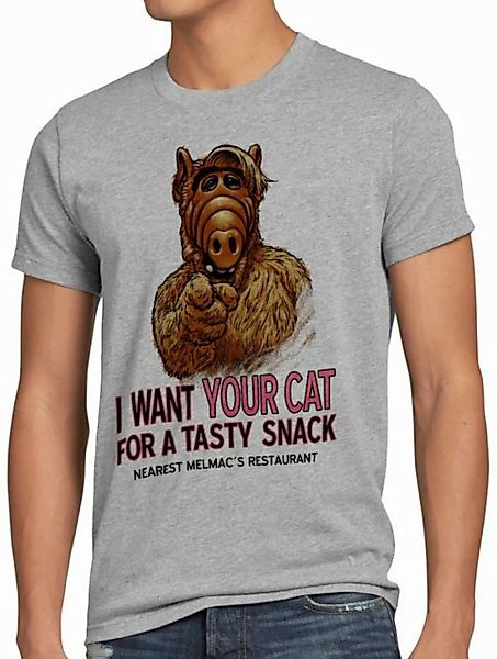 style3 Print-Shirt Herren T-Shirt I Want Your Cat alf melmac sitcom günstig online kaufen