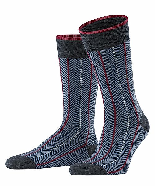 Burlington Cosy Herringbone Herren Socken, 40-46, Blau, Ajour, Schurwolle, günstig online kaufen