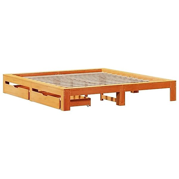 vidaXL Massivholzbett ohne Matratze Wachsbraun 180x200 Kiefernholz 3308992 günstig online kaufen