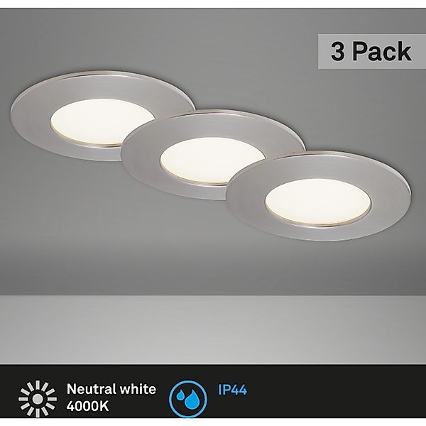 Briloner LED Einbauleuchten Flat In 3er-Set Neutralweiß 8,5 x 2,7 cm Matt-N günstig online kaufen