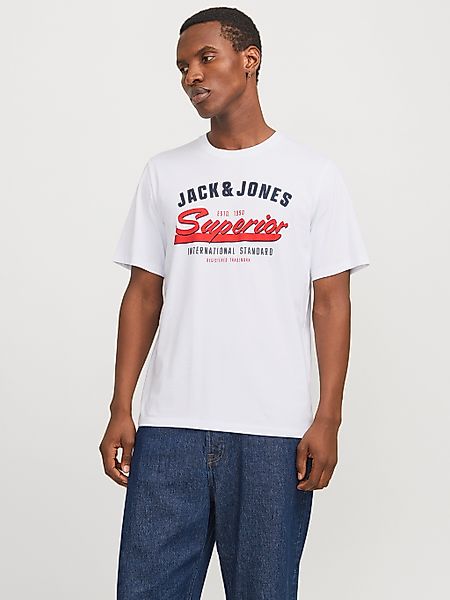 Jack & Jones Rundhalsshirt "JJELOGO TEE SS O-NECK 2 COL SS25 SN", mit Logo günstig online kaufen