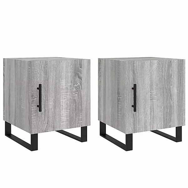 vidaXL Nachttische 2 Stk Grau Sonoma 40x40x50 cm Holzwerkstoff Modell 1 günstig online kaufen