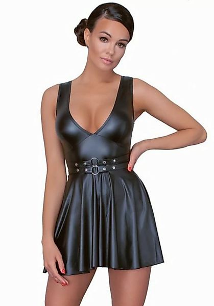 Cottelli Collection Minikleid Wetlook Kleid - schwarz (1-tlg) Tailliertes K günstig online kaufen