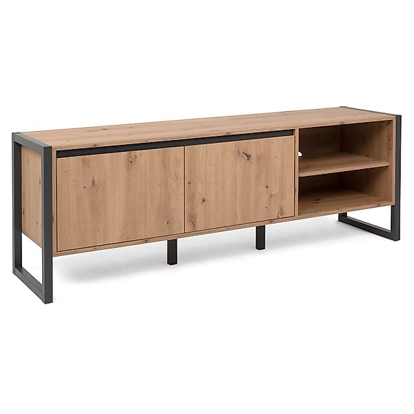Furn.Design TV-Lowboard Eiche Artisan und Grau 160 cm 2-türig Industrial Ma günstig online kaufen