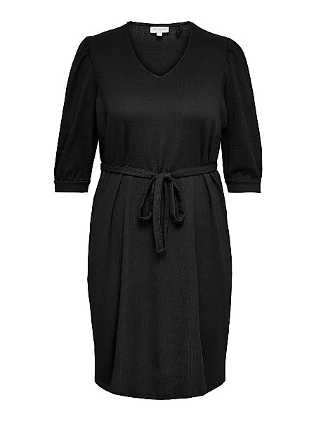 ONLY Curvy V-ausschnitt- Kleid Damen Schwarz günstig online kaufen