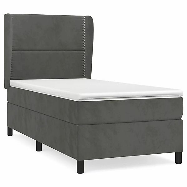vidaXL Boxspringbett mit Matratze Dunkelgrau 90x190 cm Samt1372816 günstig online kaufen