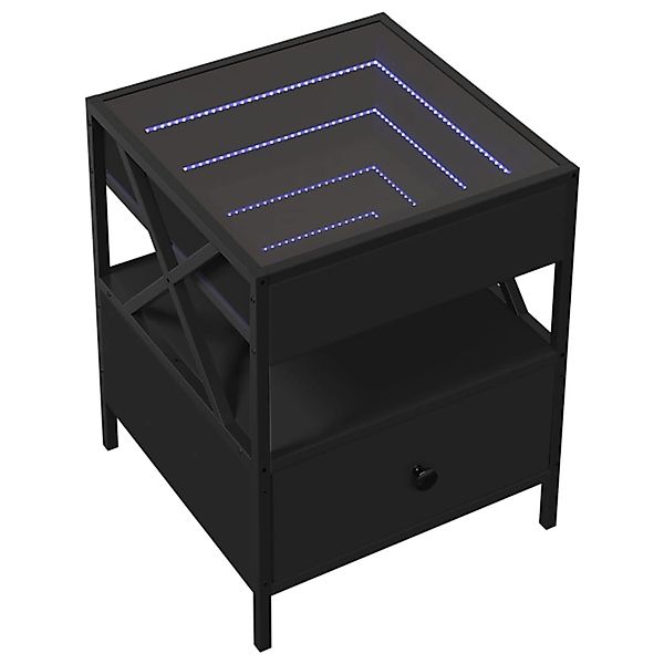 vidaXL Nachttisch Nachttisch mit Infinity-LED Schwarz günstig online kaufen