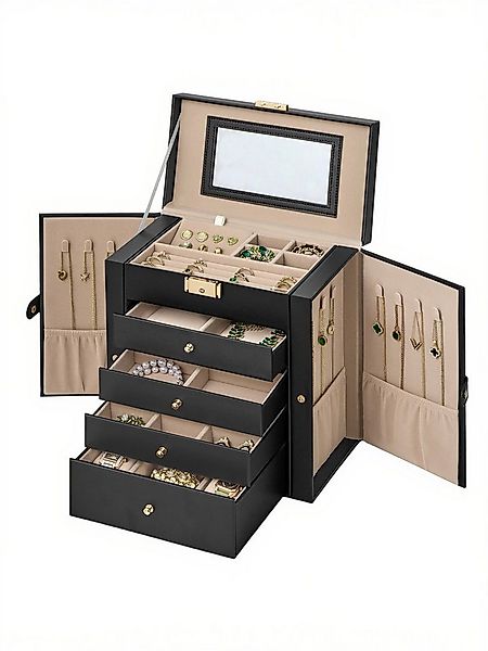 SONGMICS Schmuckkasten, Schmuckbox mit 5 Ebenen, mit Innenspiegel, abschlie günstig online kaufen