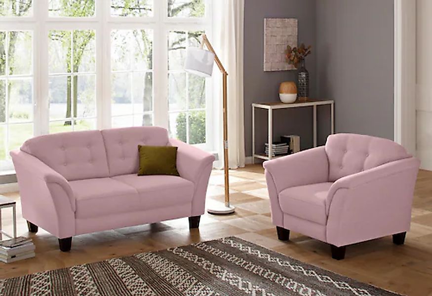Home affaire Sessel »Trondheim«, mit Federkern, Knopfheftung im Rücken, Füß günstig online kaufen