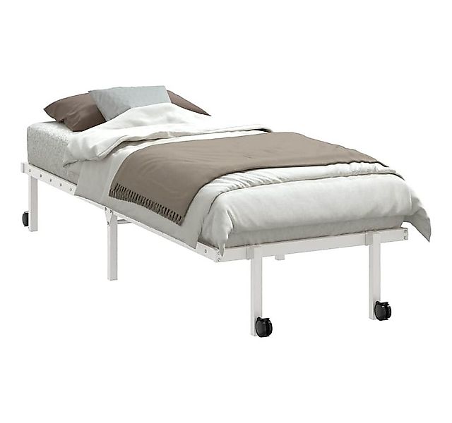vidaXL Bett Bettgestell ohne Matratze Klappbar Weiß 75x190 cm Stahl günstig online kaufen