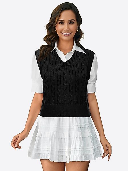 Imily Bela Strickweste Damen Ärmellose Kurze Weste (Packung, 1-tlg., 1per-P günstig online kaufen