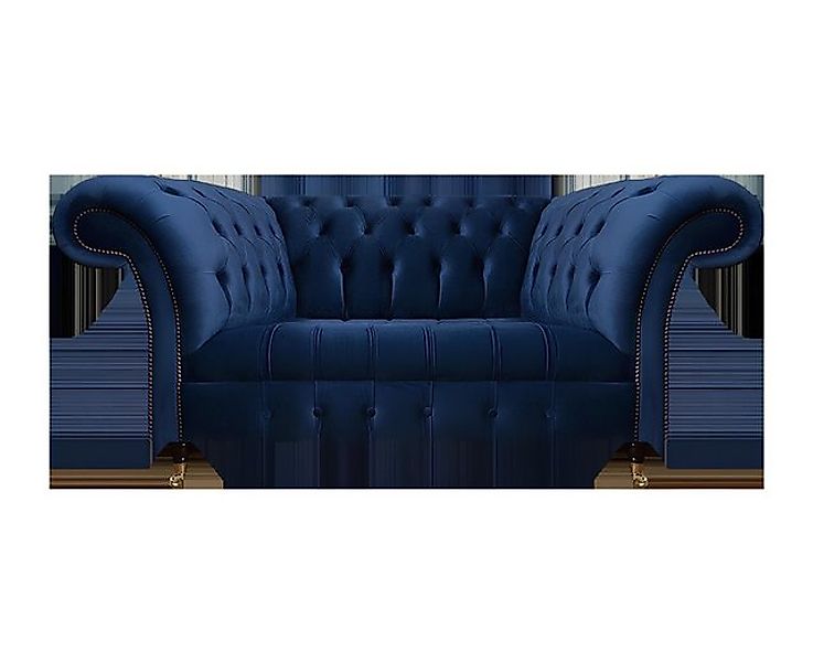 Xlmoebel Sofa Neues blaues Textil-Chesterfield-Sofa Zweisitzer-Couch Polste günstig online kaufen