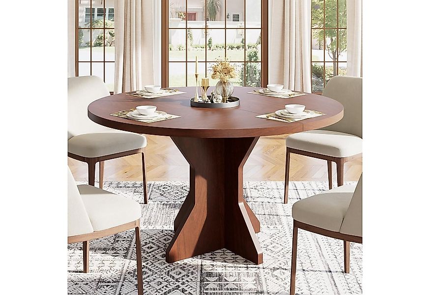 GarveeMore Esstisch Runder mit Holztischplatte und stabilem Fuß für 4-6 Per günstig online kaufen