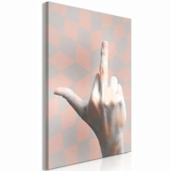 artgeist Wandbild F*ck You! (1 Part) Vertical rosa/grau Gr. 40 x 60 günstig online kaufen
