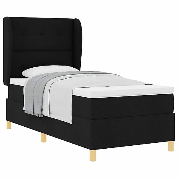 vidaXL Boxspringbett mit Matratze 90x190 cm Schwarz 3340741 günstig online kaufen