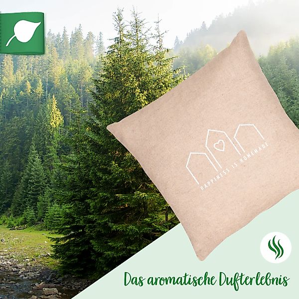 herbalind Zirbenkissen "Happiness is Homemade - Flanell in beige 30x30 mit günstig online kaufen