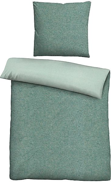 Biberna Wendebettwäsche "Hermal" 2 Stk. Flanell in Melangeoptik, Winterbett günstig online kaufen