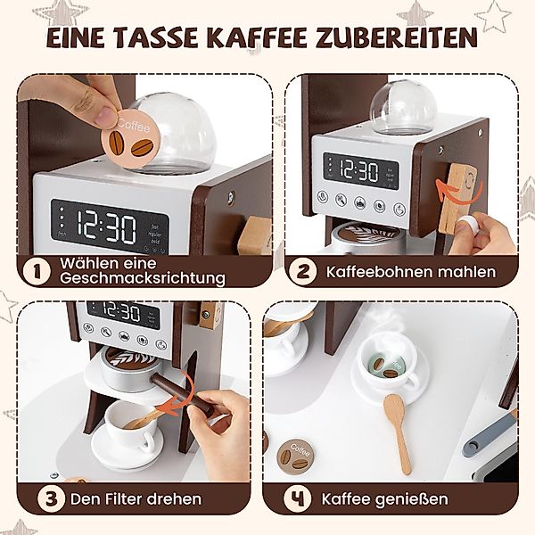 COSTWAY Spielküche Holz, Eck Kinderküche Holz günstig online kaufen