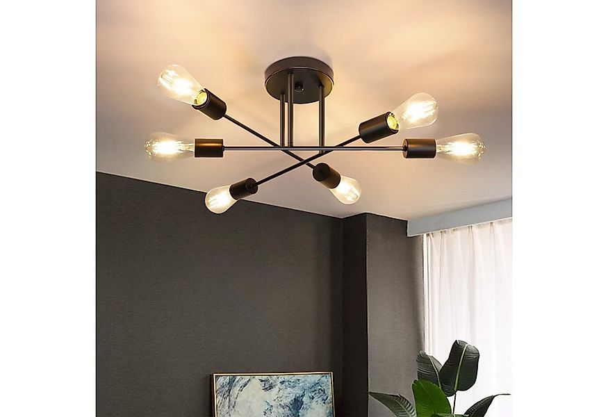 Nettlife Deckenleuchten E27 Retro 6 Flammig Kronleuchter, LED wechselbar günstig online kaufen