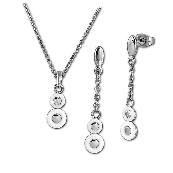 Amello Schmuckset Amello Edelstahlschmuckset Keramik Circle günstig online kaufen