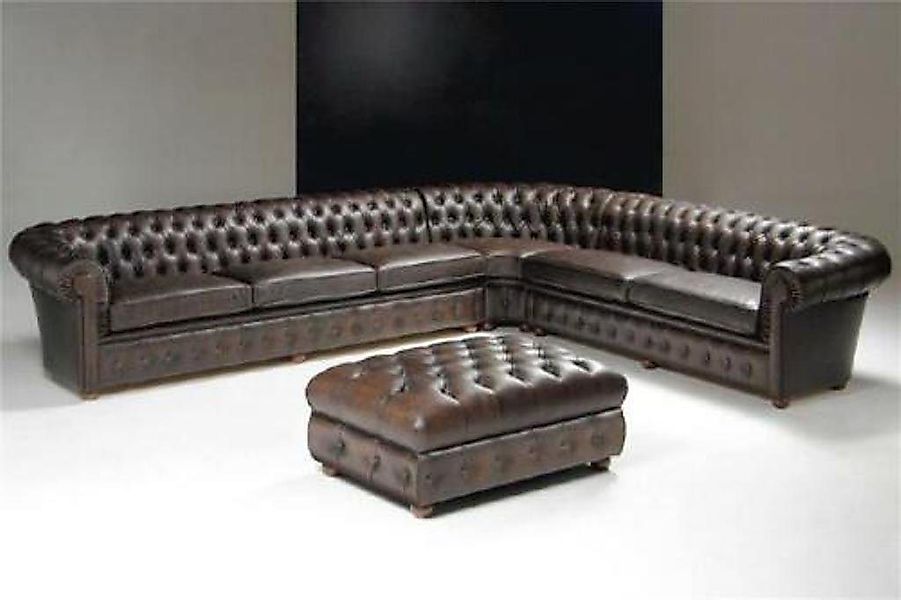 JVmoebel Ecksofa Klassische Eckcouch Sofa Polster Sitz Chesterfield 100% Le günstig online kaufen