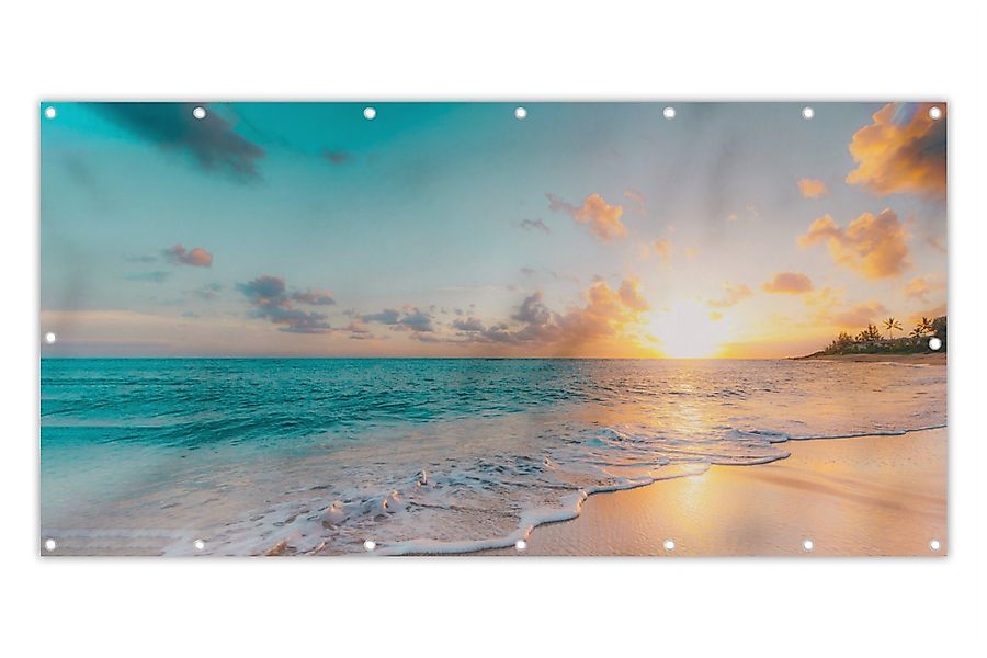 MuchoWow Balkonsichtschutz Sonnenuntergang - Strand - günstig online kaufen