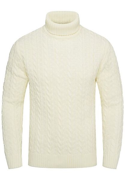 behype Rollkragenpullover BSLANA Grobstrick Zopf-Muster Winterpullover Stri günstig online kaufen