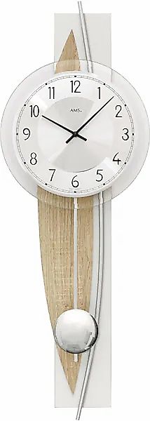 AMS Pendelwanduhr »W7455«, Quarzuhr, Holz-/Aluminiumgehäuse,Esszimmer,Wohnz günstig online kaufen