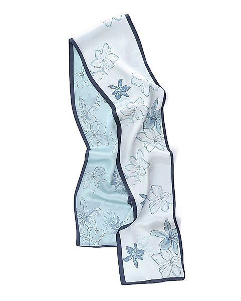 MayTree Seidentuch schmaler Bandeau beidseitig, Blüten hellblau 16 x 145 cm günstig online kaufen