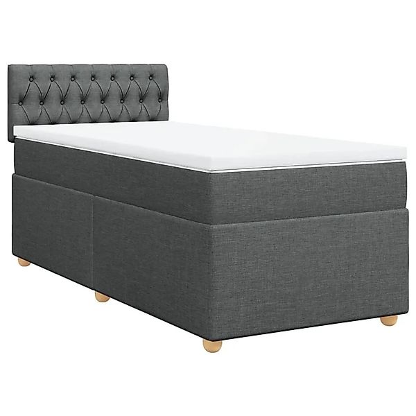 vidaXL Boxspringbett mit Matratze Dunkelgrau 100x200 cm Stoff 3288899 günstig online kaufen