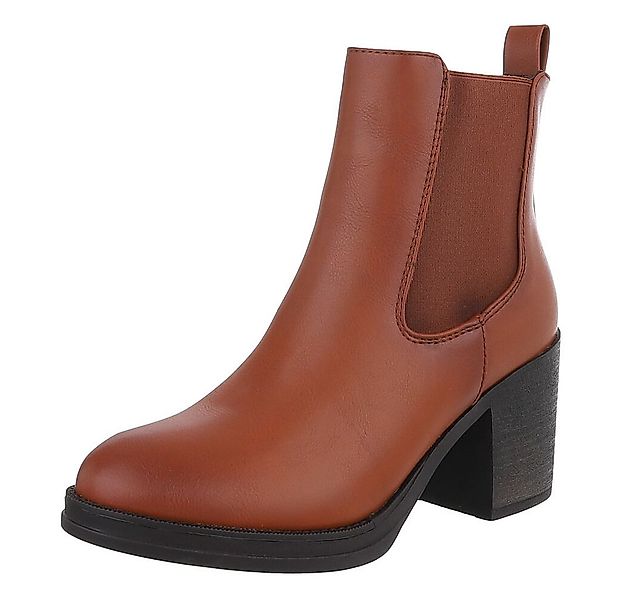 Ital-Design Stylischer Chelsea Boot mit Blockabsatz für Damen High-Heel-Sti günstig online kaufen