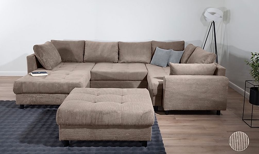 COLLECTION AB Wohnlandschaft »Toni U-Form mit Armlehne« inkl. Hocker und Zi günstig online kaufen