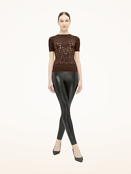 Wolford - Flower Lace Top Short Sleeves, Frau, umber, Größe: M günstig online kaufen