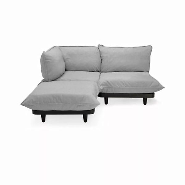 Gartensofa 2-Sitzer Paletti set textil grau / Armlehne links - L 180 cm - F günstig online kaufen