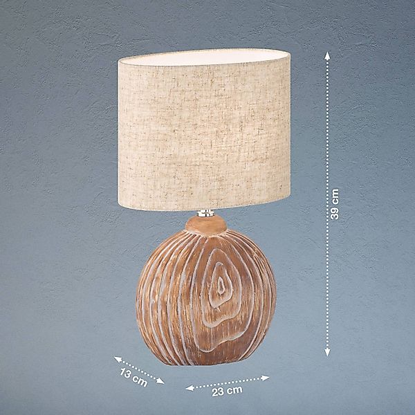 Tischleuchte Tobse holzfarben/sand Höhe 39 cm günstig online kaufen