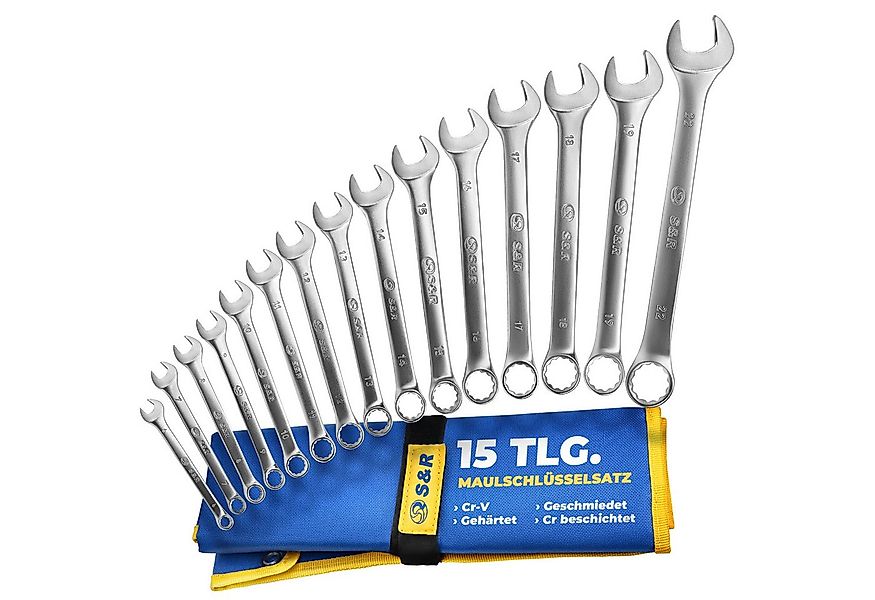 S&R Gabel- und Ringschlüssel S&R Ring-Maulschlüssel Satz 15-teilig, Schraub günstig online kaufen