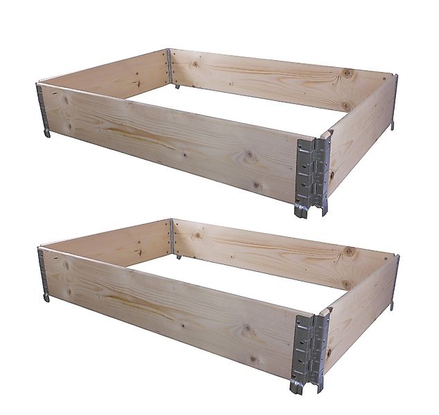 BigDean Kräuterbeet 2x Hochbeet Palettenrahmen 120x80x20cm Gartenbeet Aufsa günstig online kaufen