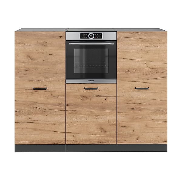 Vicco R-Line Küchenblock Goldkraft Eiche/Anthrazit 180 cm ohne Arbeitsplatt günstig online kaufen