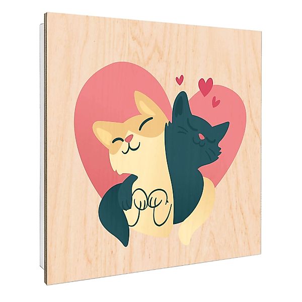 Banjado Schlüsselkasten mit Holzfront 30x30cm Weiß Scharnier Links 50 Haken günstig online kaufen
