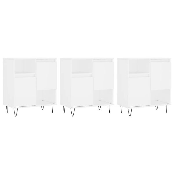 vidaXL Sideboards 3 Stk Weiß Holzwerkstoff 3190149 günstig online kaufen