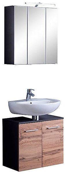 welltime Badmöbel-Set Avignon, (2-St), mit 3D-Spiegelschrank mit LED-Aufsat günstig online kaufen