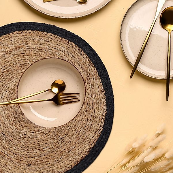 relaxdays Platzset Tischset 4-teilig Wasserhyazinthe günstig online kaufen