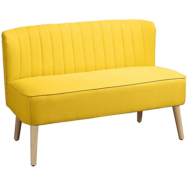 HOMCOM Sofa 2 Sitzer Couch, Kleine Loveseat mit Leinen-Optik Modern Polster günstig online kaufen