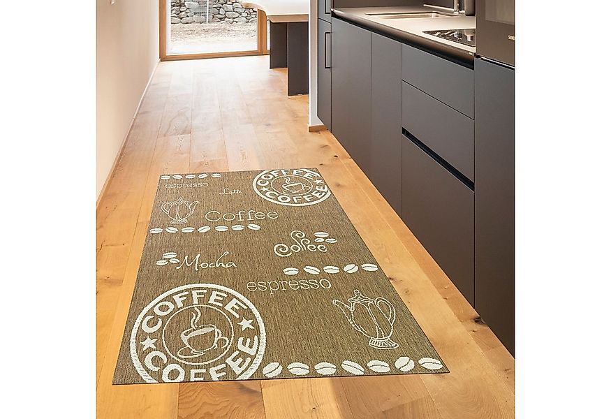 TeppichHome24 Teppich Küchenteppich Sisalteppich modern kurzflor coffee bra günstig online kaufen