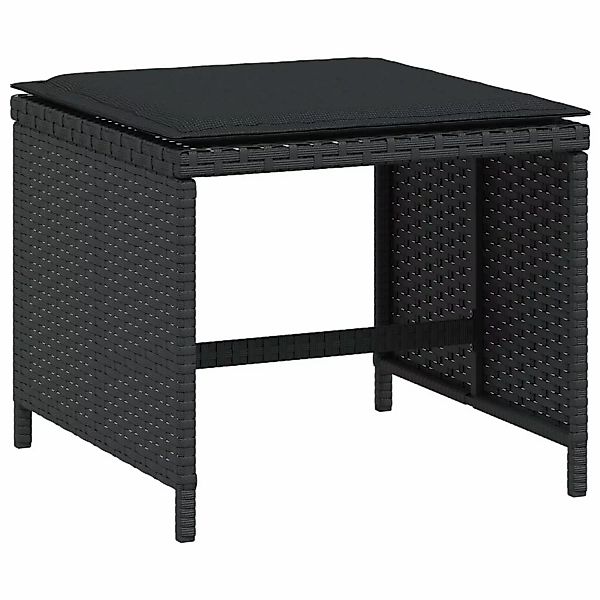 VidaXL Gartenhocker mit Kissen 4 Stk. Schwarz 40x40x35 cm Poly Rattan günstig online kaufen