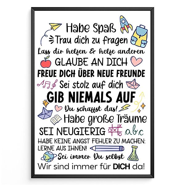Tigerlino Poster Geschenk Schulanfang Affirmation Schultüte günstig online kaufen