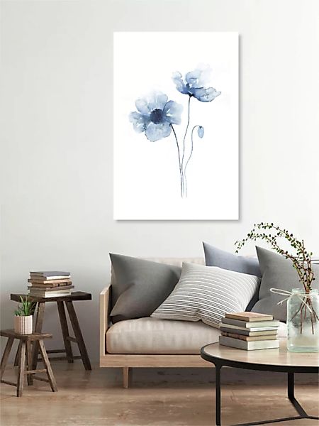 Poster / Leinwandbild - Blue Poppies No. 2 günstig online kaufen