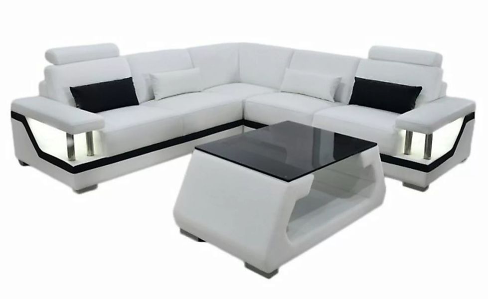 JVmoebel Ecksofa Design Ecksofa L-Form + Couchtisch Wohnzimmer Möbel Luxus günstig online kaufen